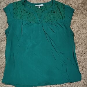 Daniel Rainn Green Relaxed Embellished Blouse